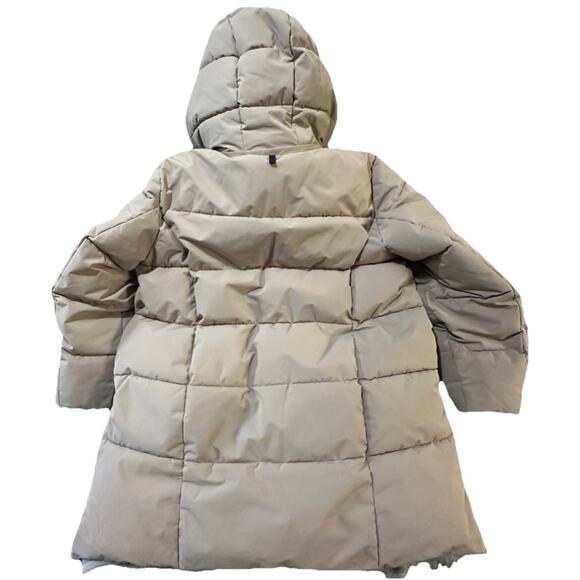 DKNY New York Women’s 2X Taupe Puffer Coat Faux Fur Hood Zip Front 2G 2TG - Picture 3 of 12